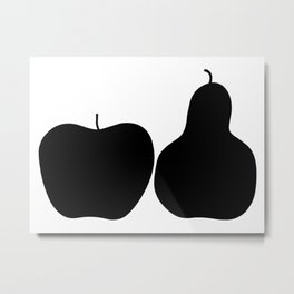Enzo Mari - Apple and pear Metal Print | Fruit, Fruits, Lunch Room Art, Kitchen Art, Nature, Apple, Ink, Minimalism, Kitchen Decor, Pear 