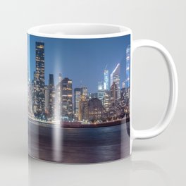 Urban Metropolitan Cityscape Photography with Skyscrapers during Night Time Coffee Mug
