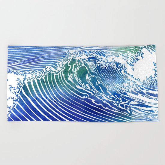 Atlantic Waves Beach Towel