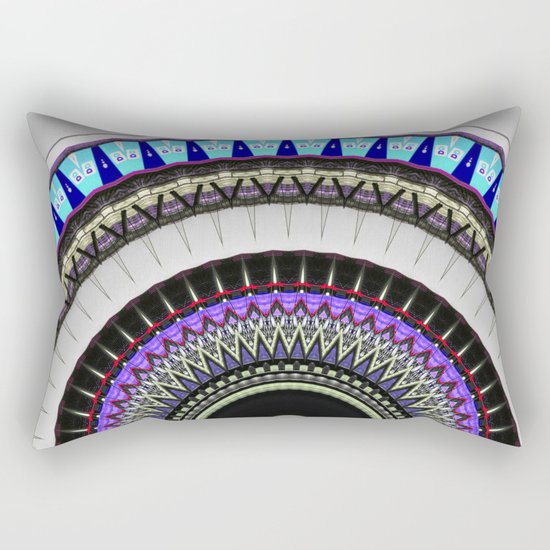 gray blue mandala Rectangular Pillow