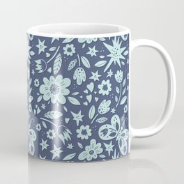 Blue Butterflies, Starfish and Flowers Coffee Mug