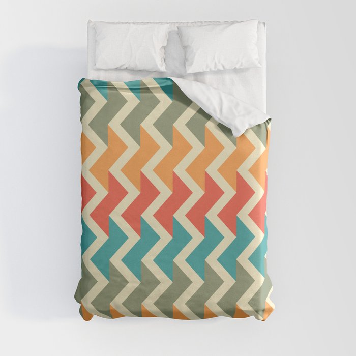 Abstract geometric seamless pattern background. Graphic modern pattern texture bright color Duvet Cover