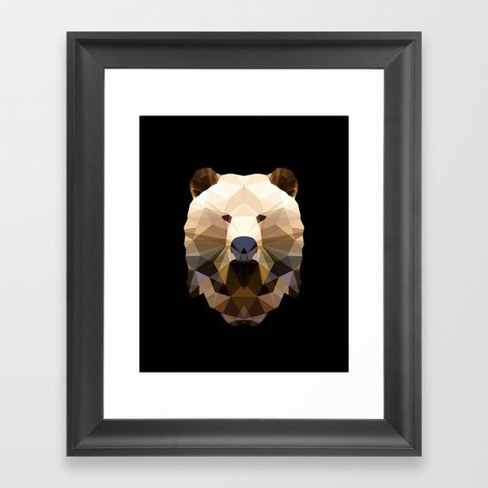 Polygon Heroes - The Bear Framed Art Print