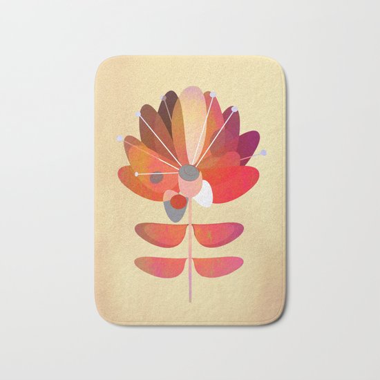Red Flower Bath Mat