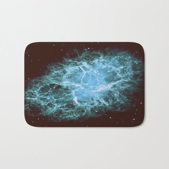 Crab Nebula Freshwater Blue teal Bath Mat