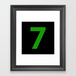 Number 7 (Green & Black) Framed Art Print