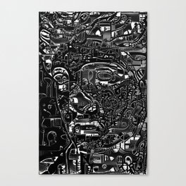 Dark Mechanical Portrait Canvas Print