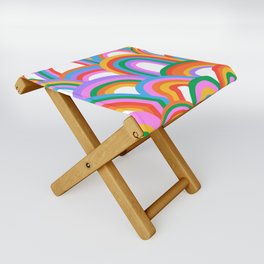 Diverse colorful rainbow seamless pattern illustration Folding Stool
