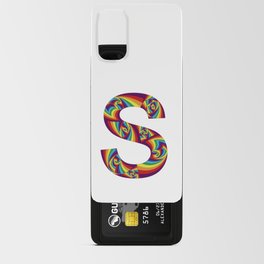  capital letter S with rainbow colors and spiral effect Android Card Case