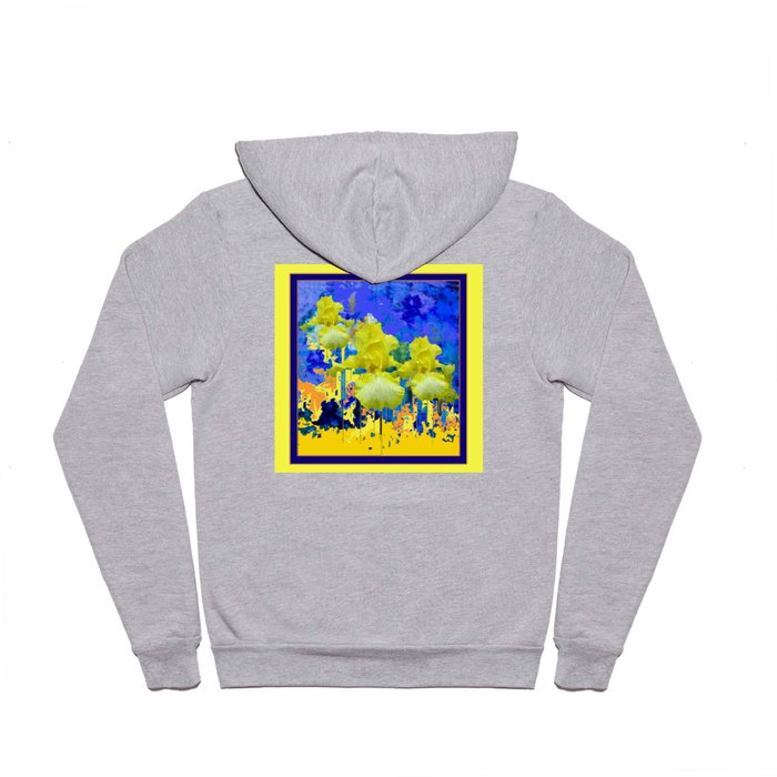 Contemporary Yellow-Purple  Color Yellow Iris Abstract Hoody