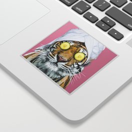 Tiger in a Towel Sticker