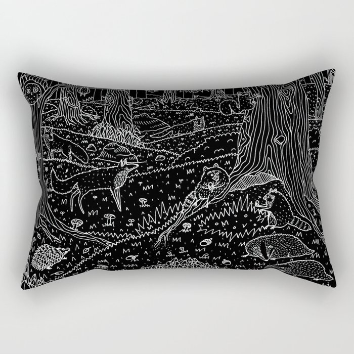 Nocturnal Animals of the Forest Rectangular Pillow
