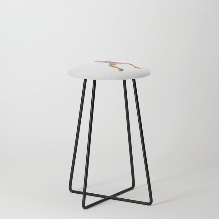 Fitness in watercolor Counter Stool