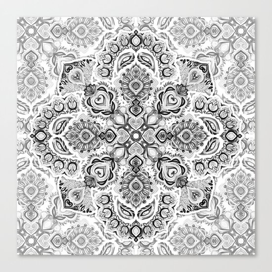 Pattern in Black & White Canvas Print