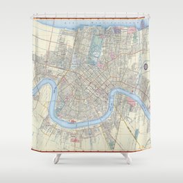New Orleans Vintage Map Shower Curtain