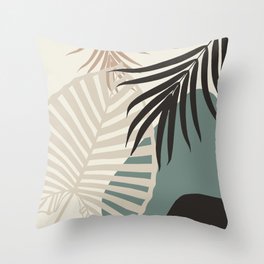 Minimal Tropical Palm Leaf Finesse #2 #tropical #decor #art #society6 Throw Pillow
