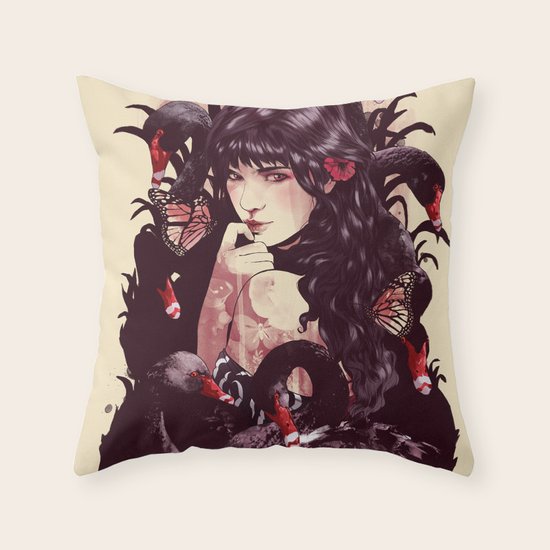 Dark Swan Throw Pillow