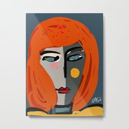 Mysterious Girl Portrait Stefania Style Art Metal Print