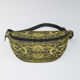 Liquid Light Series 43 ~ Yellow Abstract Fractal Pattern Fanny Pack
