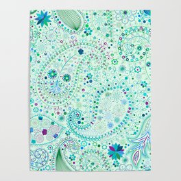 Granny's Cerulean Summer Sea-foam Shabby Chic  Poster