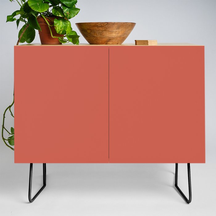 Cedar Chest Orange Brown Solid Color Popular Hues Patternless Shades of Tan Brown Hex #C95A49 Credenza