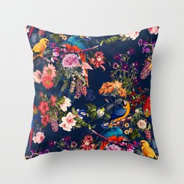 FLORAL AND BIRDS XII Throw Pillow
