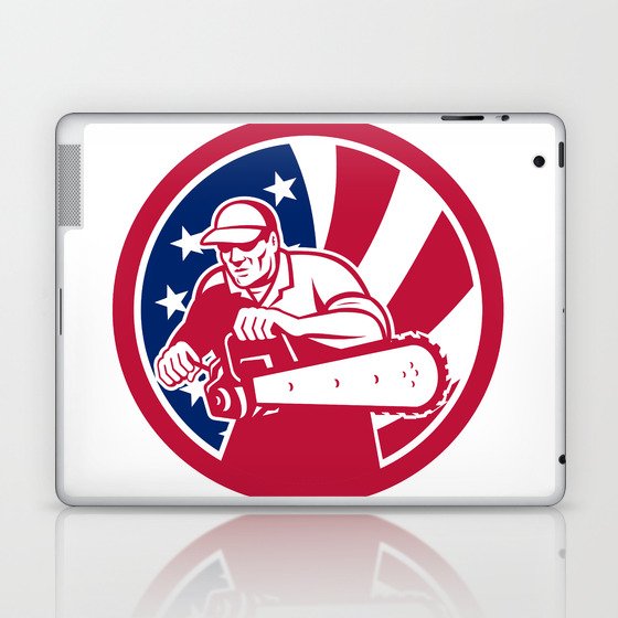 American Lumberjack USA Flag Icon Laptop & iPad Skin
