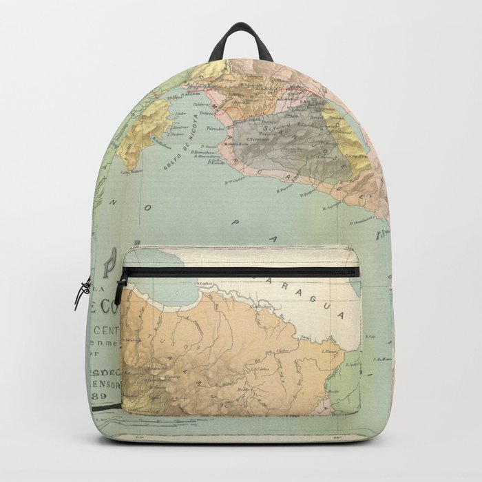Vintage Map of Costa Rica (1889) Backpack