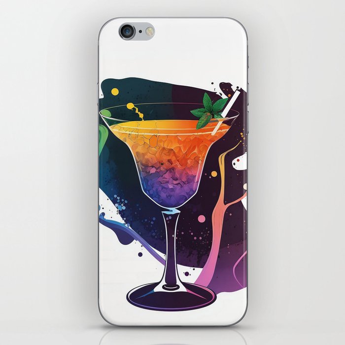 Cocktail drink party invitation iPhone Skin