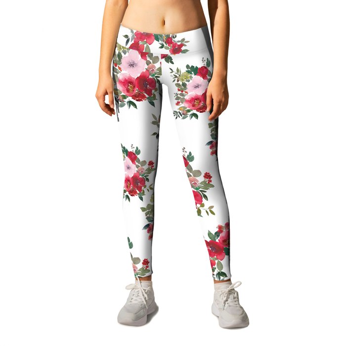 Red-Rose-Clipart-Set Leggings