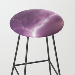 Lightning Strikes in a Purple Sky Bar Stool
