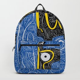 Black Llama Blue Street Art Graffiti Backpack