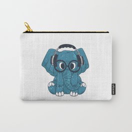 ELEPHANT WITH GLASSES Carry-All Pouch | Glasses, Graphicdesign, Animal, Paintedelephant, Music, Elephant, Babyelephant, Jeffbartels, Hipsterelephant 