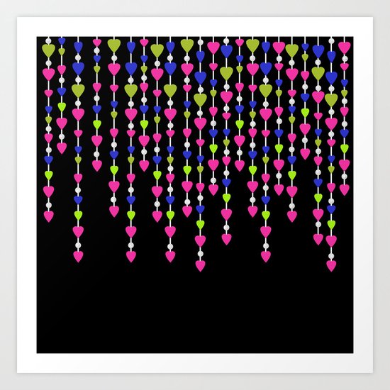 Pearl beads and hearts .2 Art Print