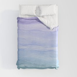 Layers Blue Ombre - Watercolor Abstract Duvet Cover