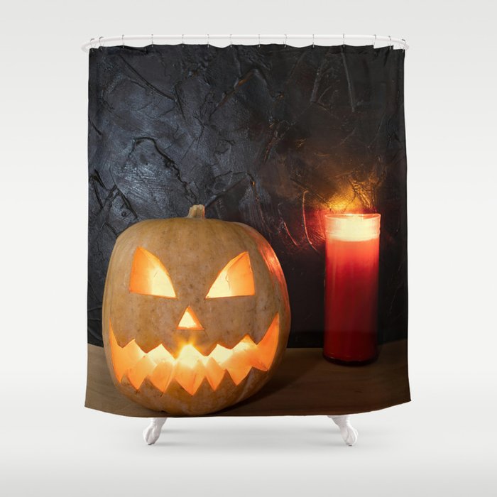 Jack O'Lantern with Candle  Shower Curtain