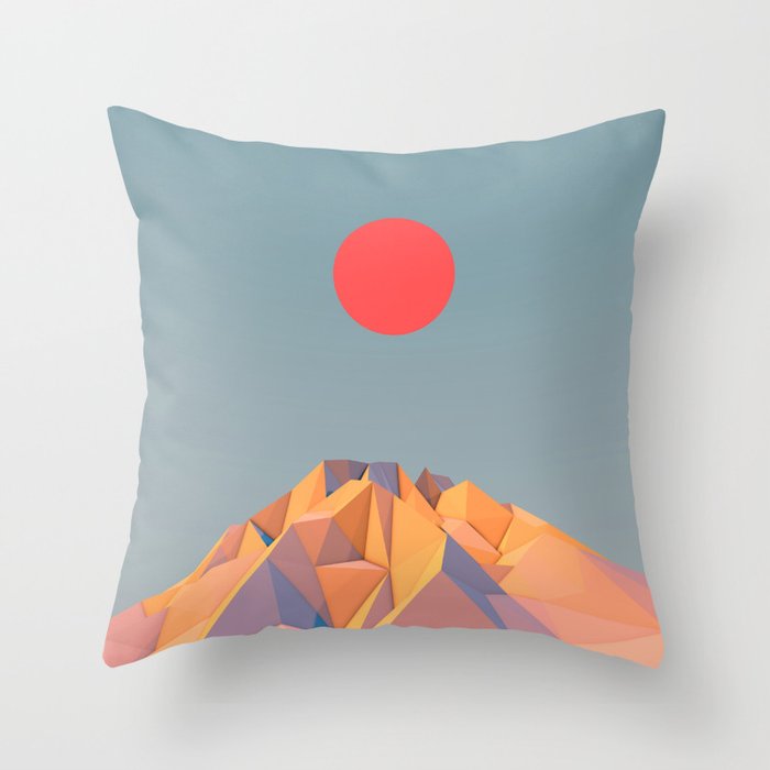 Sun on Mountain Throw Pillow