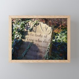 gravestone in morning light Framed Mini Art Print