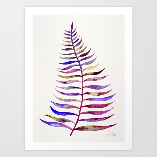 Magenta Palm Leaf Art Print
