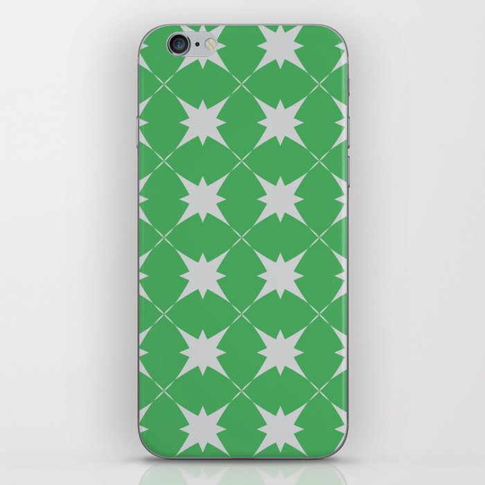 Green stars pattern seamless mid century iPhone Skin