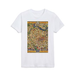 University of Michigan-Vintage Pictorial Map Kids T Shirt