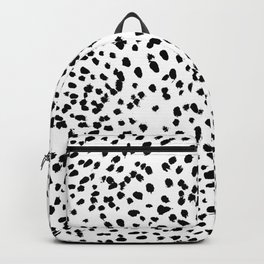 Nadia - Black and White, Animal Print, Dalmatian Spot, Spots, Dots, BW Backpack | Curated, Animal, Pattern, Black and White, Painting 