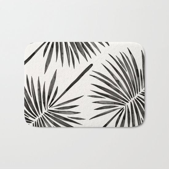 Tropical Fan Palm – Black Bath Mat