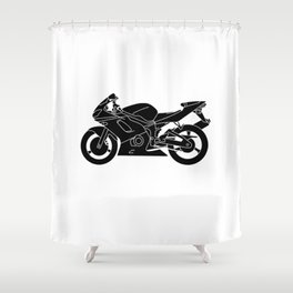 Motorcycle Silhouette. Shower Curtain