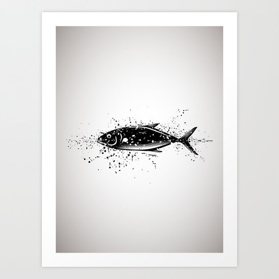 Fish black and white Art Print