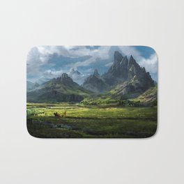 Call to Arms Bath Mat | Painting, Mountain, Fantasy, Knightstory, Natureposters, Landscape, Squire, Discovery, Goingtowar, Fairytale 