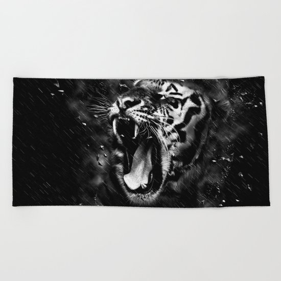 Tiger Head Wildlife Beach Towel