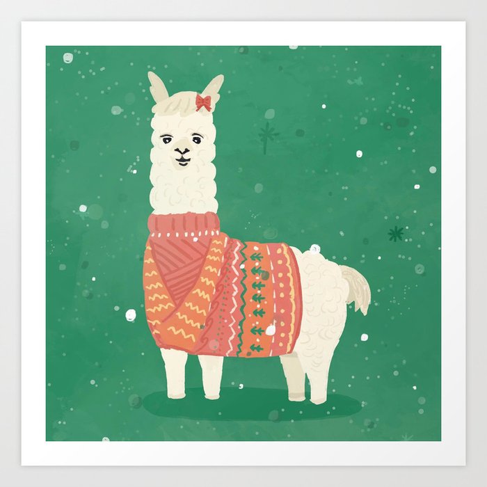 Alpaca best sale print sweater