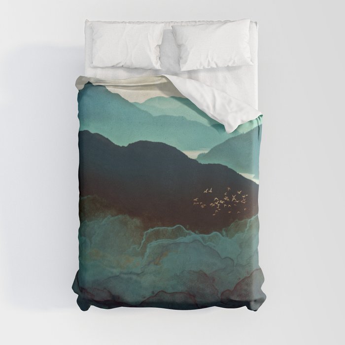 Indigo Mountains Duvet Cover