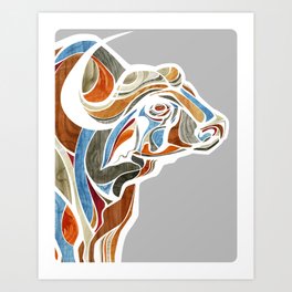 Cape Buffalo (technicolor) Art Print